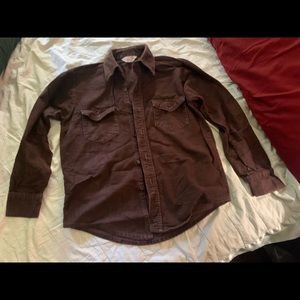 Frostproof Womens Long Sleeve Button Up Shirt Brown Medium